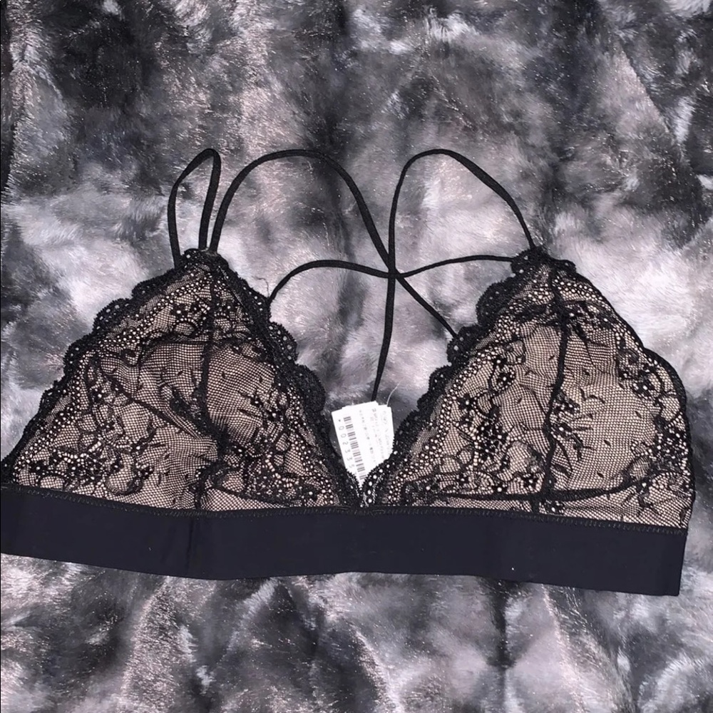 Sexy black lace bralette